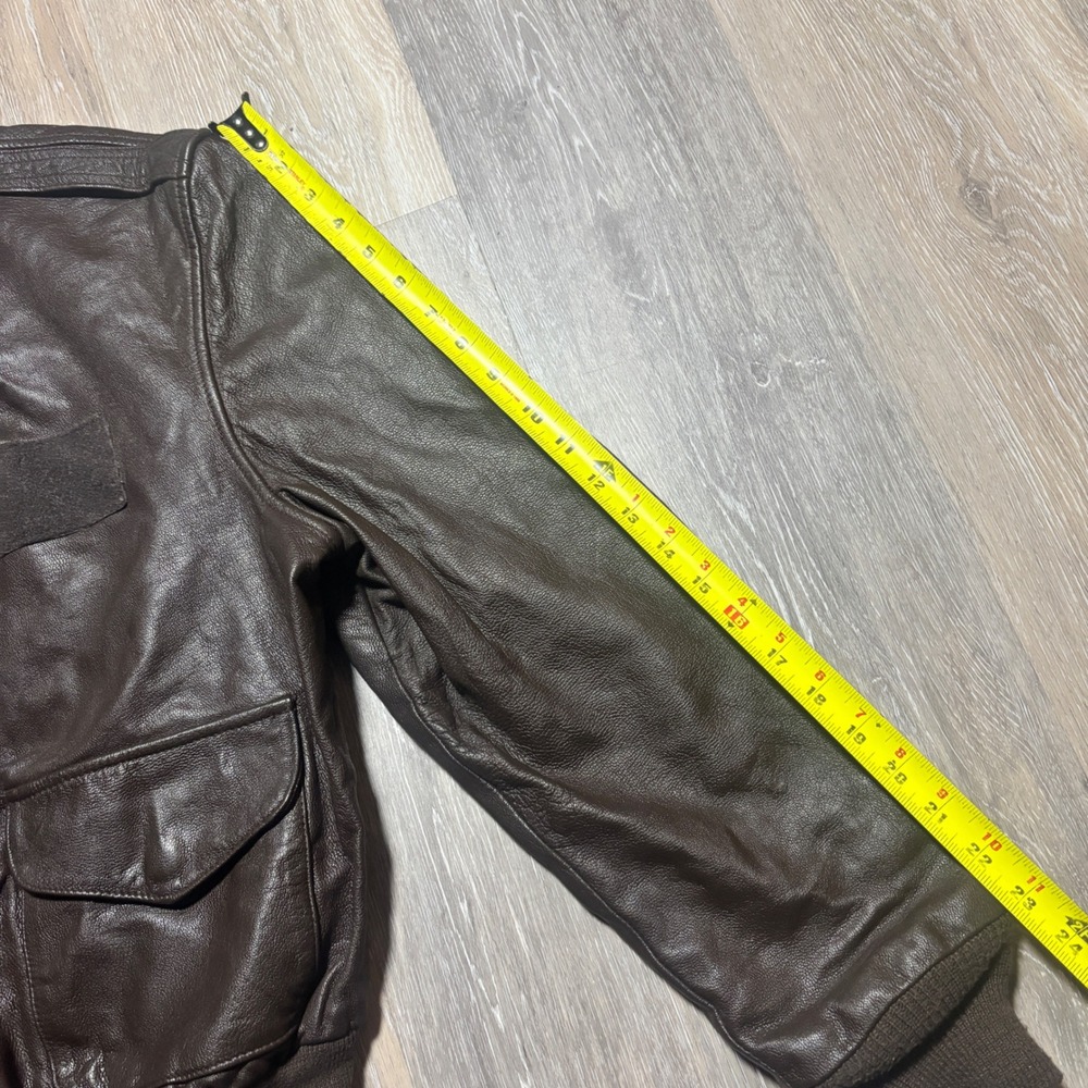 Cooper‎ Type A2 Gents Genuine Goatskin Leather Bomber Flight Jacket Size 46R Brn - Picture 13 of 15